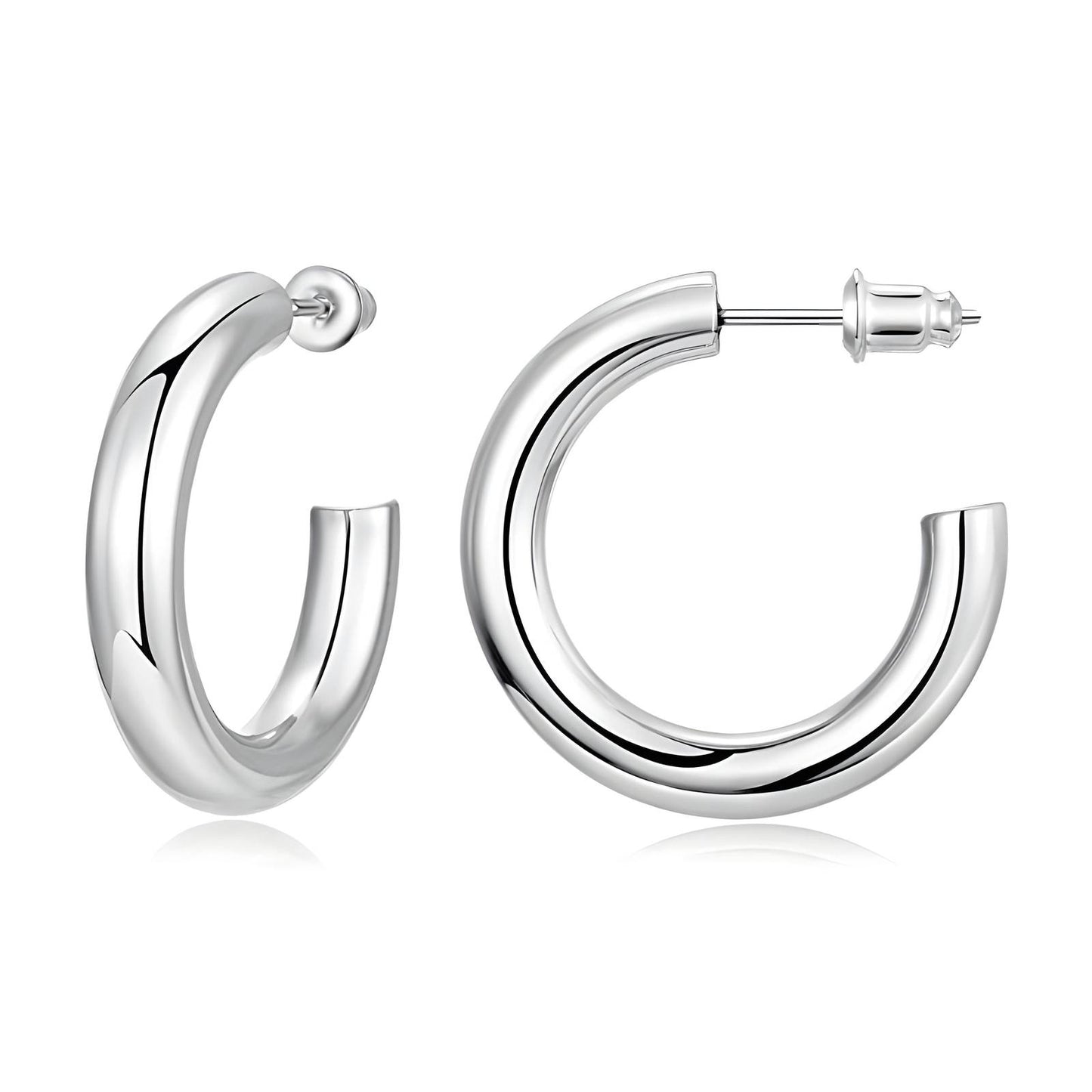 Bold Silver Hoops