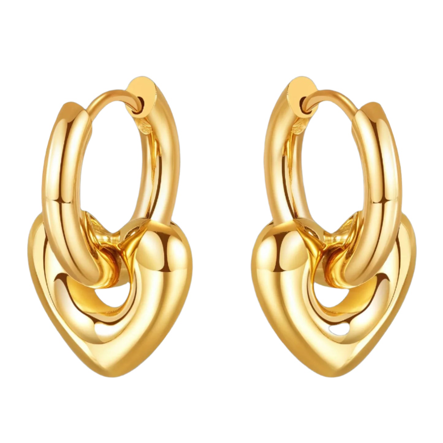 Hoop Heart Earrings
