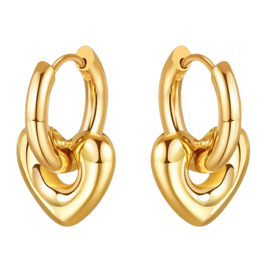 Hoop Heart Earrings
