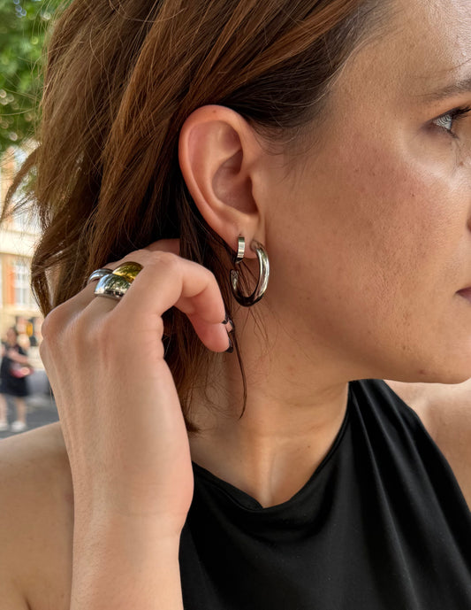 Bold Silver Hoops
