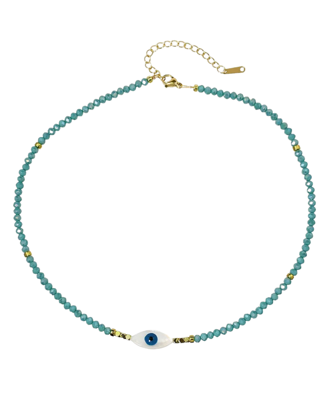 'Lily' necklace with an evil eye pendant